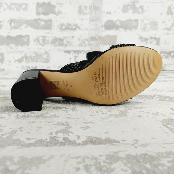New Stuart Weitzman Mule Black Strappy Slip On Mules D113 - Picture 8 of 13